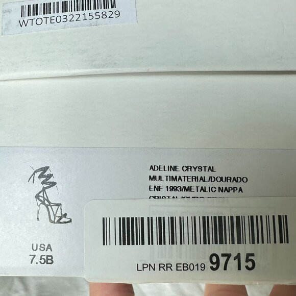 Schutz Adeline Crystal Golden Embellished Stilleto Heel Formal Prom Size 7.5 NIB - Picture 5 of 5